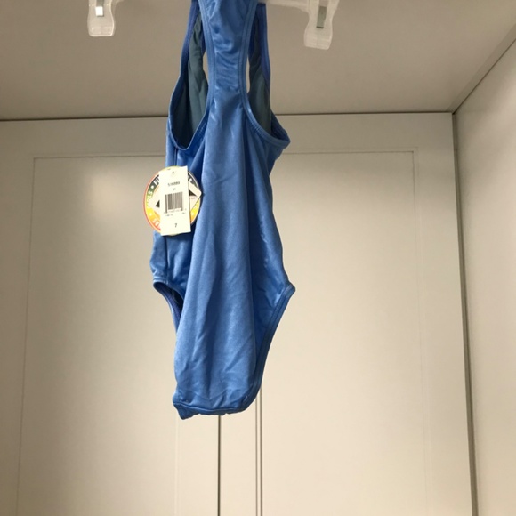 Speedo NWT Girls One Piece Swimsuit US 7 Blue - Picture 6 of 7